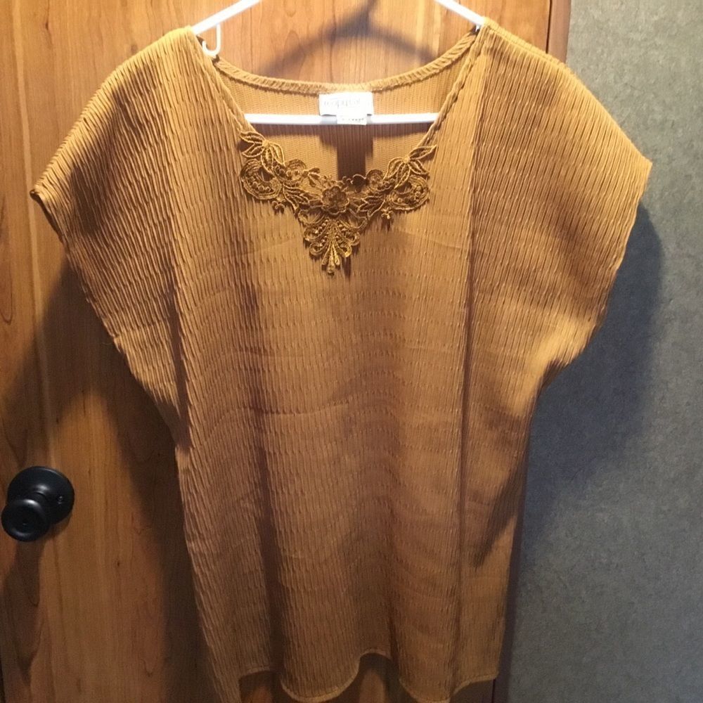 NWOT Copy Cats Brand Ginger Color S/S Blouse Womens Size XL